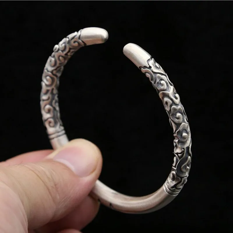 

Bangles 100% real 925 sterling silver Bracelet Bangle for men or women fine jewelry GB61