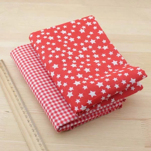 Booksew100% Cotton Fabric 50cmx50cm 7pcs Red Doll Cloth Tilda for Sewing Patchwork Quilting Tissue textiles cheap tecido