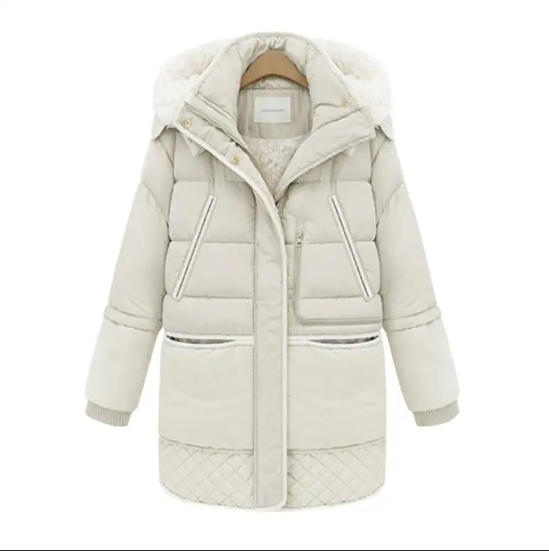 Женские зимние куртки, хлопковое пальто с подкладом, длинные тонкие парки с капюшоном, женская теплая шерстяная куртка размера плюс, верхняя одежда A864