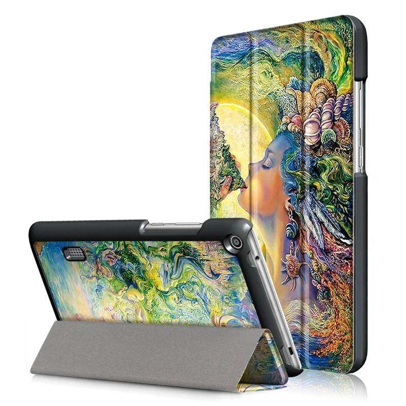 

For Huawei MediaPad T3 7.0 Case BG2-W09 wifi version PU Leather Stand Nice Cover Funda Case +Film+Stylus Pen