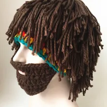 Wacky ideas шапка и парики Борода шапка осень/зима Мужская и женская вязаная шерстяная шапка уличная охотничья камуфляжная шапка