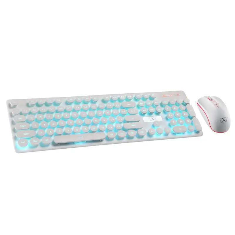 

N528 Wireless Keyboard andMouse Combo 2.4GHz Rechargeable Mechanical Feel Retro Keycaps Keyboard Mouse Set for PC