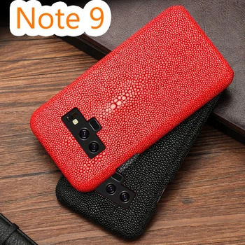 

Stock ! Real Natural Genuine Water Stingray Pearl Fish Skin Leather Case for Galaxy Note 9 Luxury Back Cover for Samsung Note9
