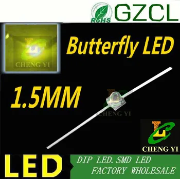 

1.5mm Butterfly dip led Green light diode 568-575nm TR8 TR10 Butterfly led 2.0-2.5V(CE&Rosh)