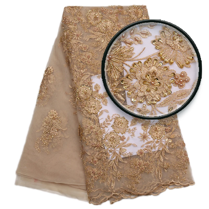 Lastest New Style French Net lace fabric 3D Flower African Tulle Mesh Lace Fabric High Quality | Дом и сад