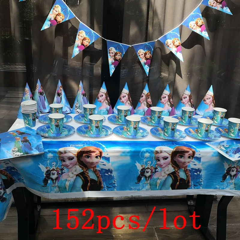 Одноразовые столовые приборы Disney Frozen 152 шт./лот вечерние наборы для детского дня