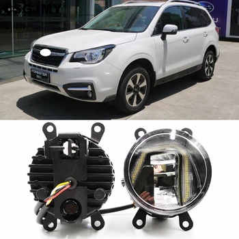 

3-IN-1 Functions Auto LED DRL Daytime Running Light Car Projector Fog Lamp with yellow signal For Subaru Forester 2013-2018