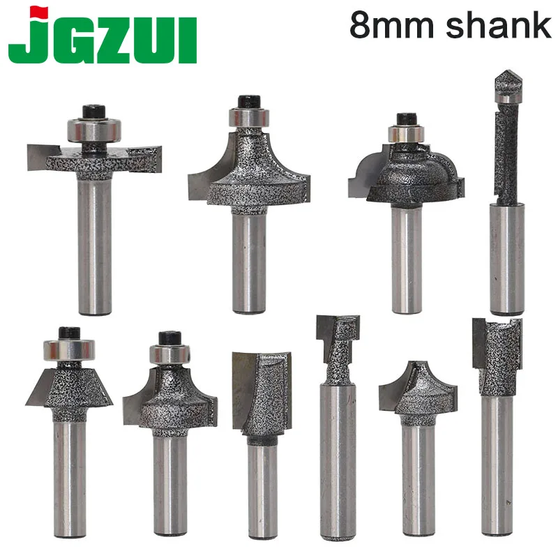 

1pcs 8mm Shank wood router bit Straight end mill trimmer cleaning flush trim corner round cove box bits tools Milling Cutter rct