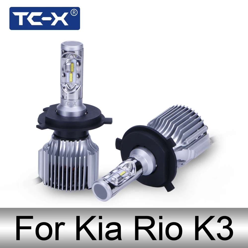 Koop TC X Led Auto Koplamp Kit Alleen Voor Kia Rio K3 2014 2015 2016 2017 H4 Hoge Dimlicht H8 mistlamp 12 v LED Lamp Auto styling 6000 k