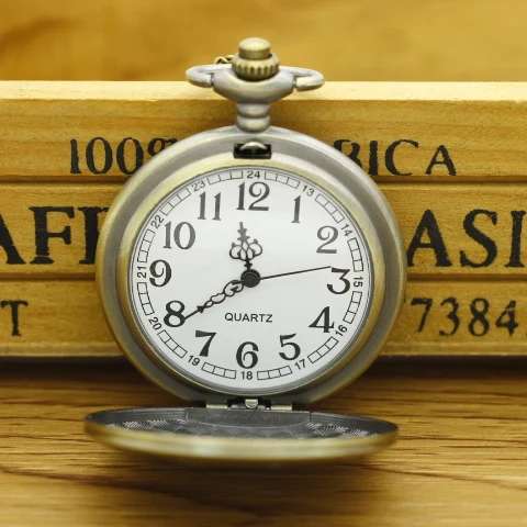 Античная бронза карманные часы ожерелье длинная цепь кварцевые Подвеска для часов мужские часы Relogio De Bolso