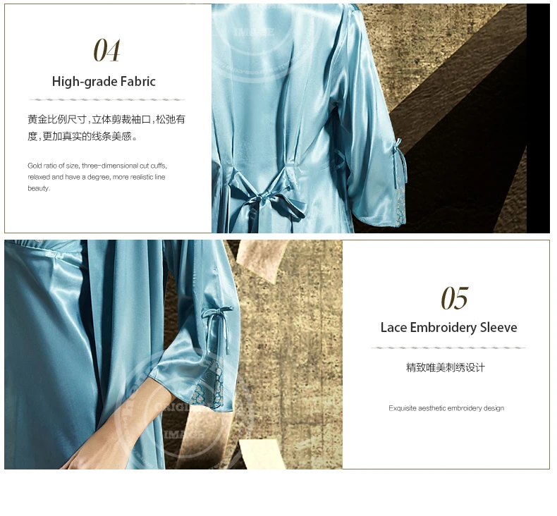 Xifenni халат комплекты атласное шелковое ночное белье Для женщин пикантные банные халаты с вышивкой комплект модные элегантные Домашняя