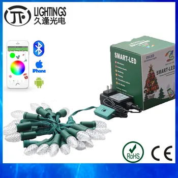 

10 sets LED Christmas lights string outdoor Addressable WS2811 DC12V pixel Module 25nodes/strand C7/C9 via Bluetooth APP IP68