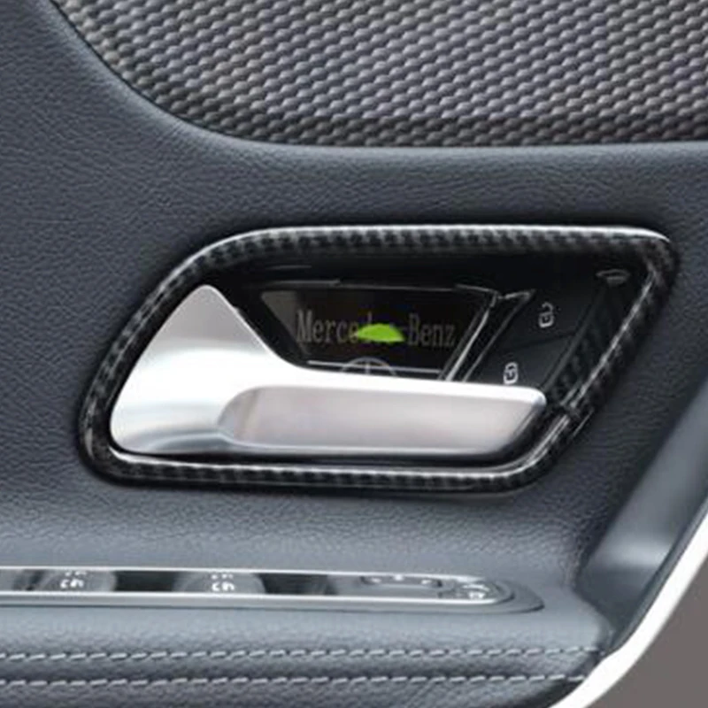 

for Mercedes Benz A Class 2019 ABS Matte and Carbon fiber inner door Bowl protector frame Panel Trim Cover sticker car styling