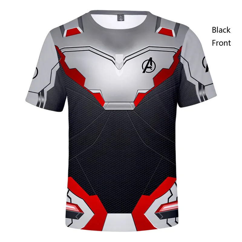 Cosplay Short Sleeve T-shirt Men Women Avengers 4 Endgame Quantum Realm 2019 New Superhero Costume Clothing Adult Summer Black