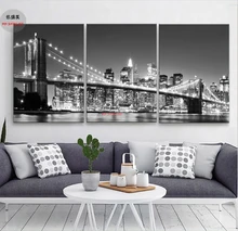Canvas Oil Painting Art Prints Wall Modular Pictures For Living Room Home Decorative Picture Poster City Night View 3p 008