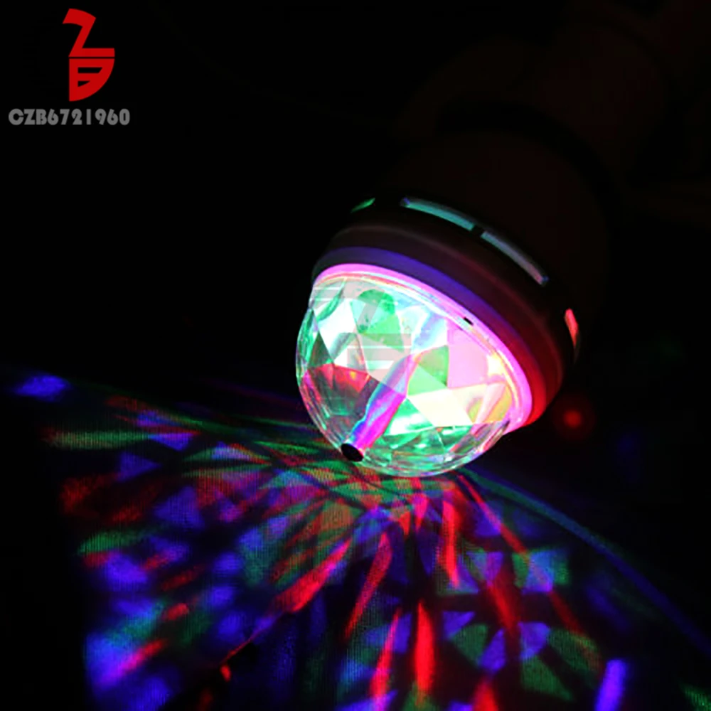 E27 3W Красочный Вращающийся RGB 3 светодиодный светильник лампа для сцены Дискотека KTV Вечерние