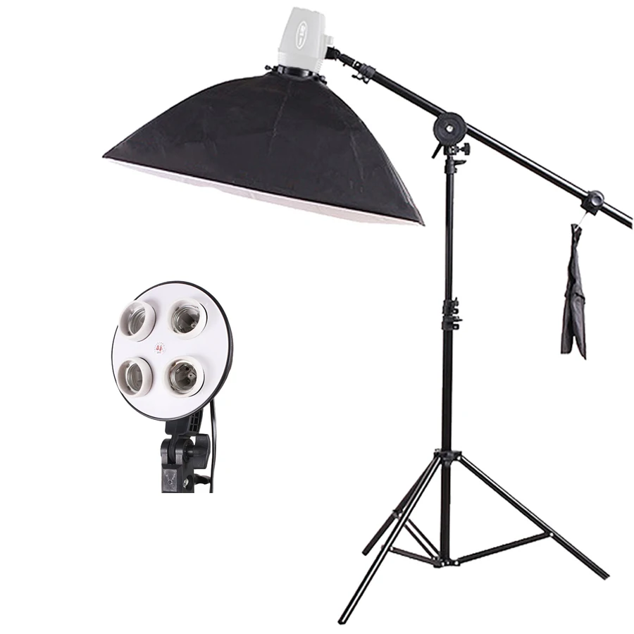 Photo Studio Video Lighting Kit Light Stand + SoftBox with 4 x E27 lamp