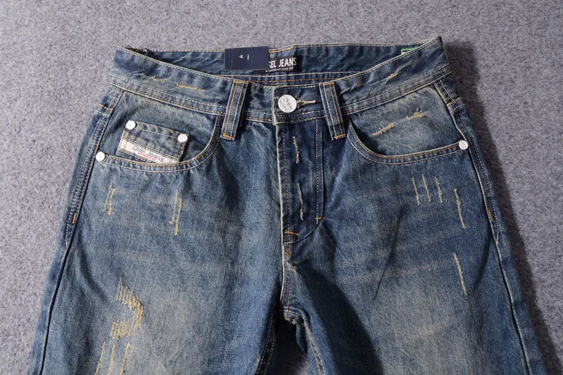 Высокое качество, бренд Dsel, мужские джинсы, модный дизайнер огорчен, рваные джинсы, мужские прямые джинсы, для дома, хлопок, 9003-C