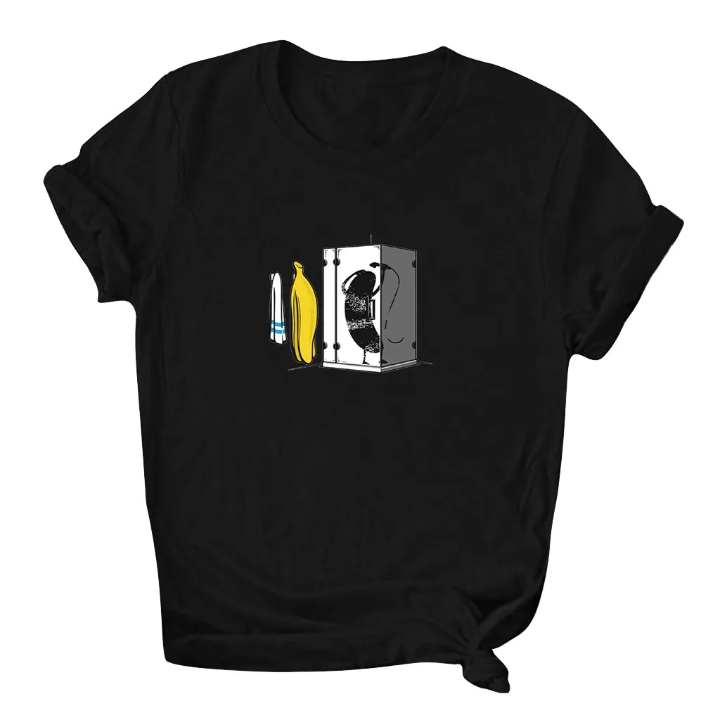 

Women's O-Neck Green Black Print Yellow Short Sleeve Casual Loose Sack Plus Size Cotton Tee Casual Top Summer Ladies Girl's Tees