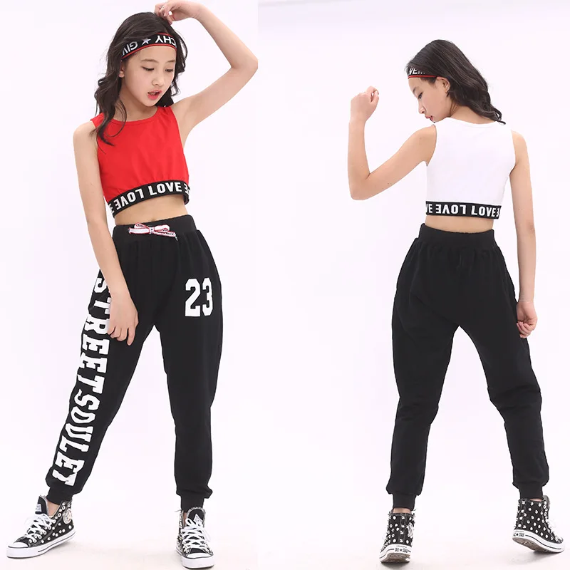 

New Children's Jazz Dance Costumes Female Modern Dancing Costumes School Students Uniforms Cheerleading Street Dance Costumes