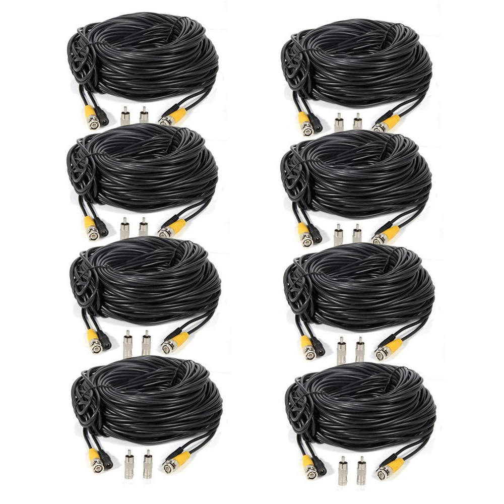 Buy MOOL 8 Pack 150ft video power security camera extension cable wire for CCTV
