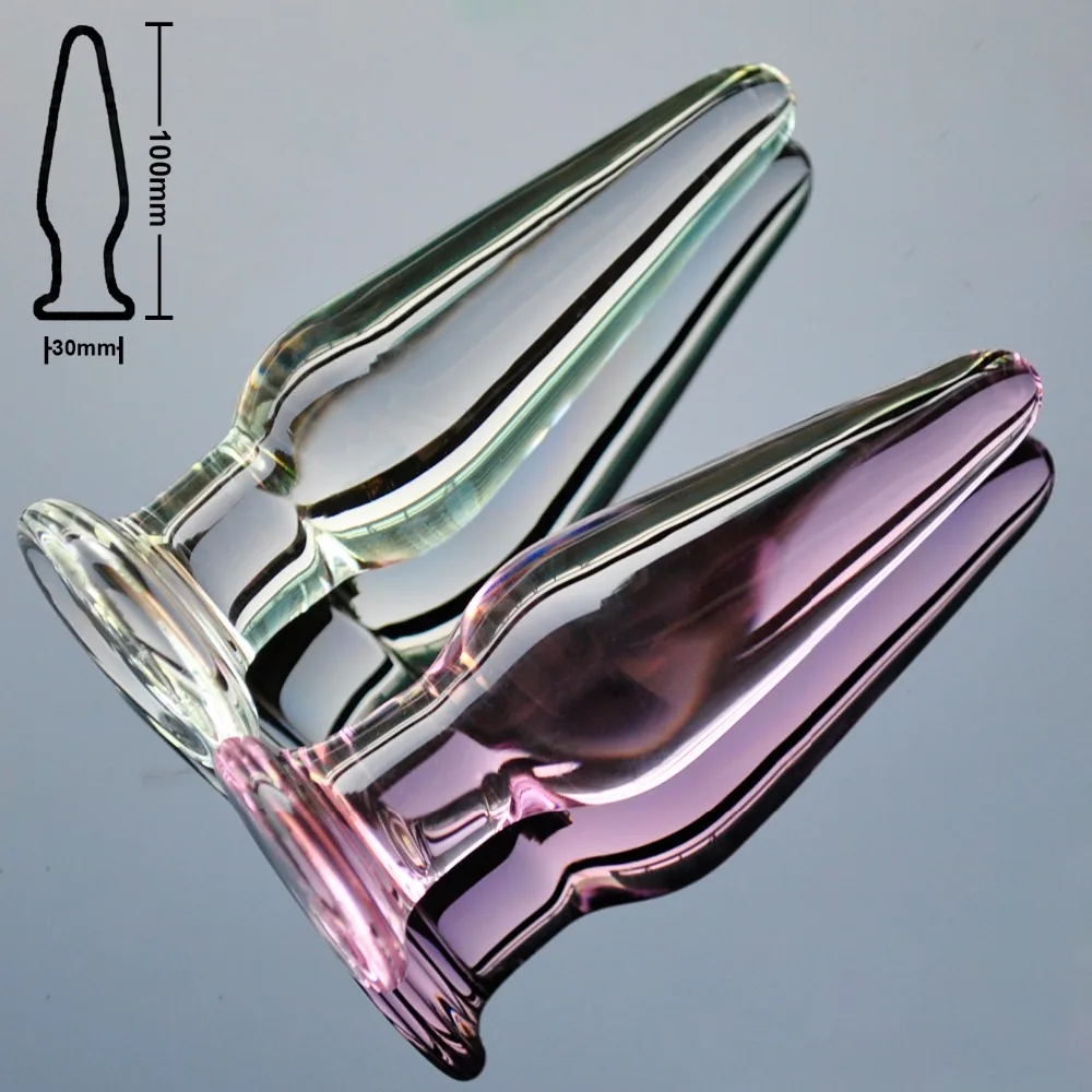 30mm crystal anal font b dildo b font pyrex glass bead butt plug fake male penis