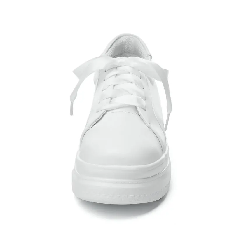 Bout 2019 De Noir Plate Vulcaniser Talon 43 Pompes Femmes rose Taille 35 À Med Pour Chaussures Western Arrondi Esveva forme blanc Style Lacets f0qpgpw