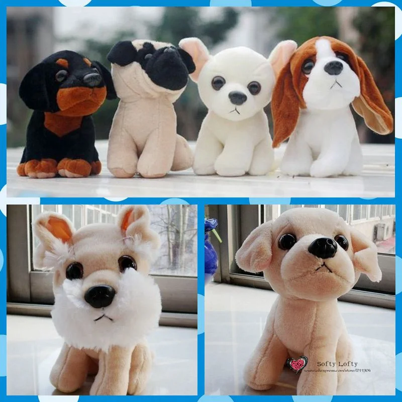 

Freeshipping Life like Plush Dogs Toy Chihuahua Pug Great Dane Schnauzer Labrador Rottweiler stuffed warm soft animals kid gifts