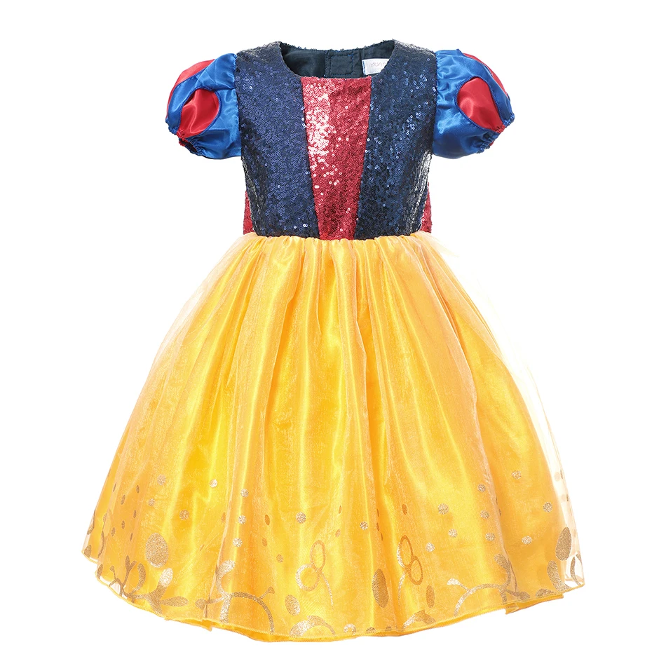Snow White A Дети из комиксов кон Эльза Косплей Принцесса Рапунцель одеваются девушки Хэллоуин Жасмин Золушка костюм дети Моана Белль одежда - Цвет: Snow White A