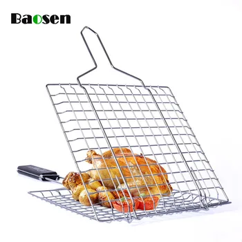 

Everhome 1Pcs Stainless Steel Barbecue Grill BBQ Meshes Fish Chicken Grill BBQ Tools Kitchen Accessories