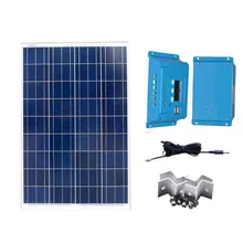 Kit Solar Panneau Solaire 12v 100w Bateria Solar Charge Controller 12v/24v 10A Caravana Marine Yacht Boat Car Camp Motorhome