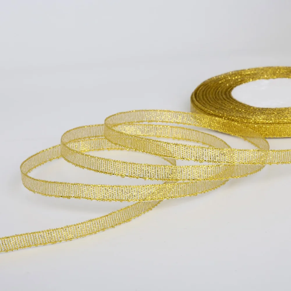 Polyester Flat Rope 25yards Gold/Silver Wedding Gift Packing Ribbon Rope 7mm-38mm For DIY Crafts Handmade Decorative Thread Cord polyester rope craft twine