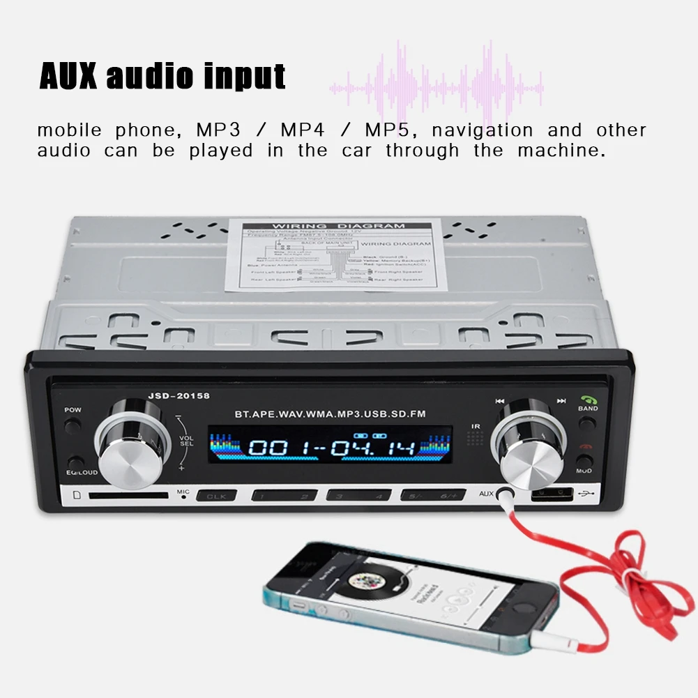 SOONHUA Bluetooth MP3 плеер автомобиля стереорадио автомобиль MP3 плеер один 1 Din mp3 плееры электрические аксессуары