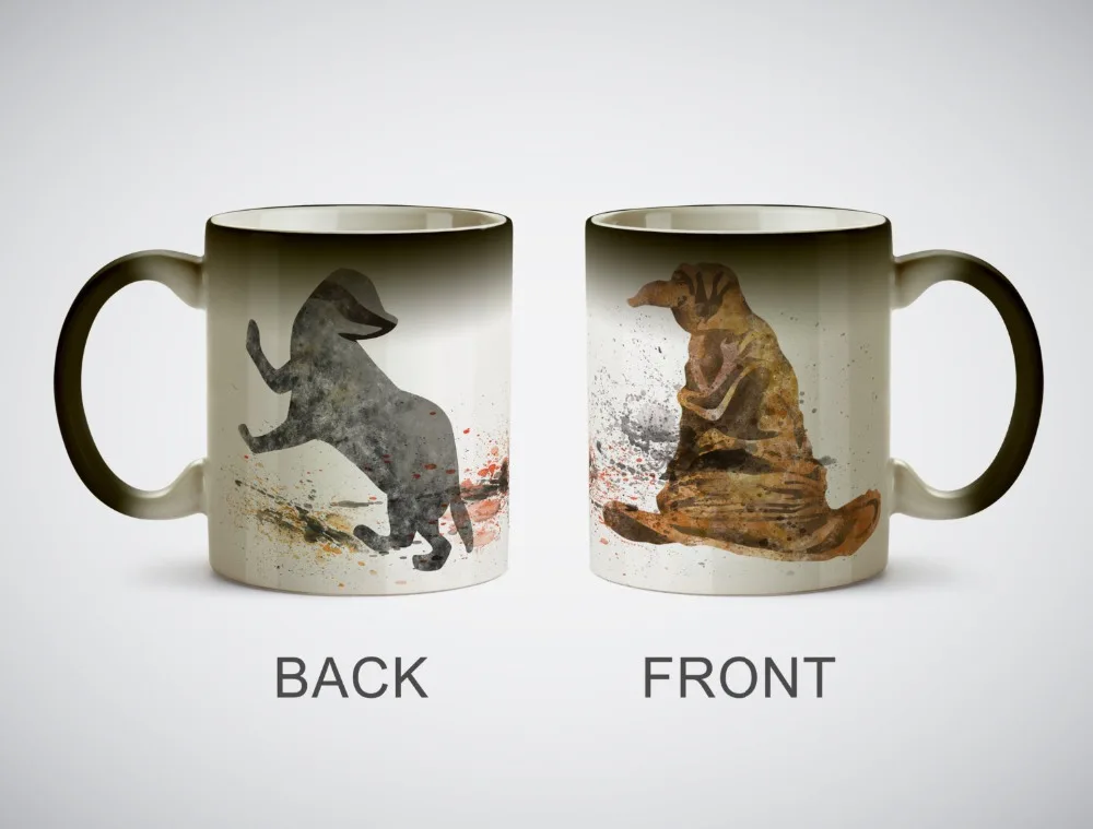 Sorting Hat hogwarts Hufflepuff mug heat reveal sensitive magic tea mugen coffee kid transforming | Дом и сад