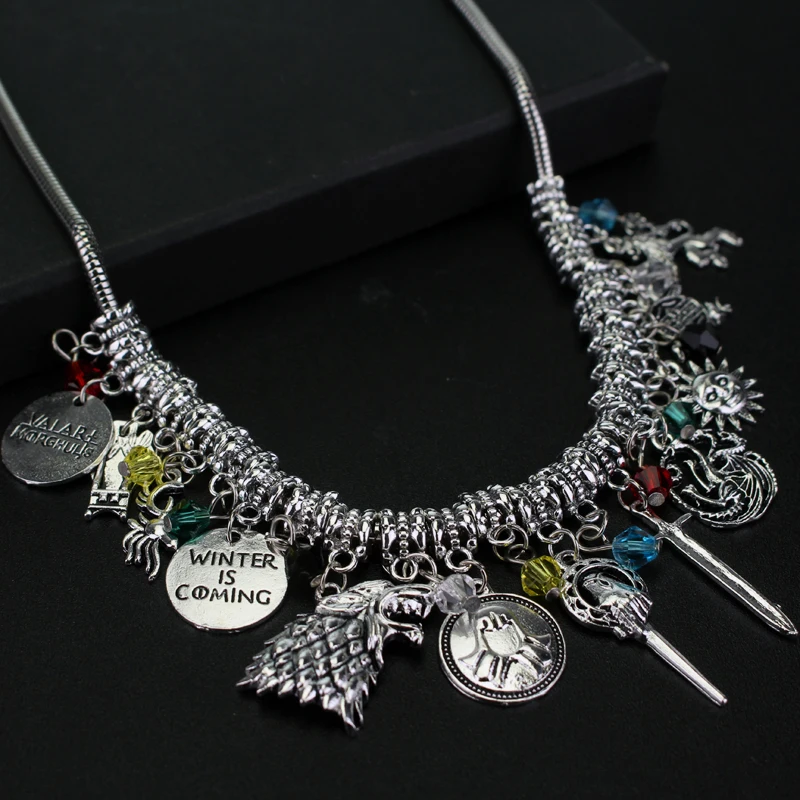 DIY Jewelry Game Of Thrones Choker Necklaces Wolf House Stark Winter Is Coming Snake Chain Pendant & Necklace Drop Shipping