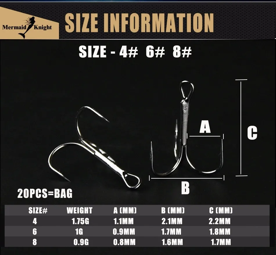 MK бренд 20 шт./лот ВЧ Тип рыболовный крючок 4/6/8# с высоким содержанием углерода стальная приманка крючок, рыболовные снасти, рыболовные инструменты