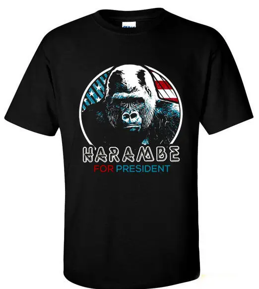 HARAMBE FOR PRESIDENT T_SHIRT HARAMBE GORILLA BLACK SHIRT ...