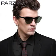 Parzin óculos de Sol Dos Homens Polarizados Artesanais Das Mulheres Do Vintage Masculino óculos de Sol Óculos Shades Oculos de sol Masculino Óculos De Sol Com Caso 9600