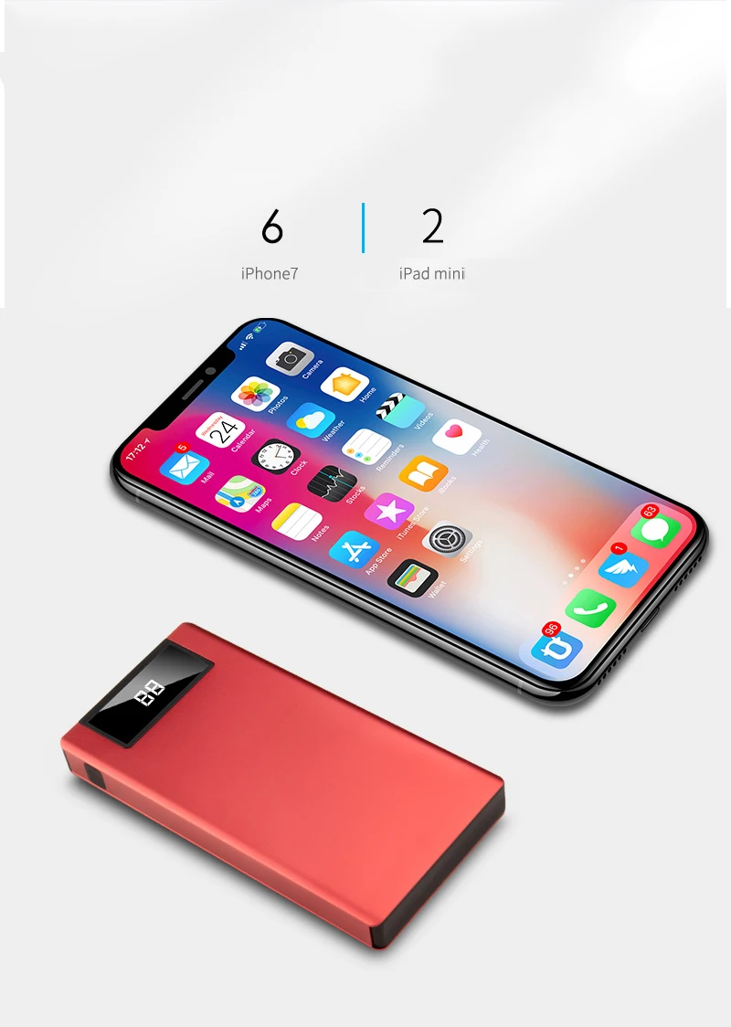 20000mAh Power Bank ultra thin Mobile Phone Charger External Battery Pack Dual USB Powerbank for iPhone Samsung Xiaomi Poverbank (3)