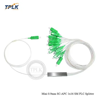 

Free shipping 10pcs/lot brand new SC APC Single mode Fiber Optical FTTH 0.9mm mini plc splitter 1x16