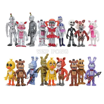 

18Pcs/set Game FNAF Five Nights Toys Freddy Bonnie Action Figure Sister Location Circus Funtime Foxy Ballora Puppet Kids Toy