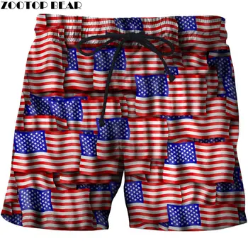 

Love Banner Men T Shorts Beach Male Star Pant Breathable USA Flag Quick Casual Dry Bodybuilding 3D Printer Clothing ZOOTOP BEAR