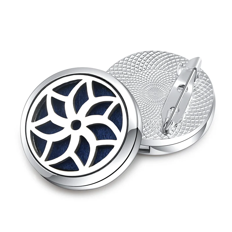 

Exquisite Brooch Aroma Diffuser Flower Design Stainless Steel Pendant Essential Oil Diffuser Aromatherapy Perfume Lockets Brooch