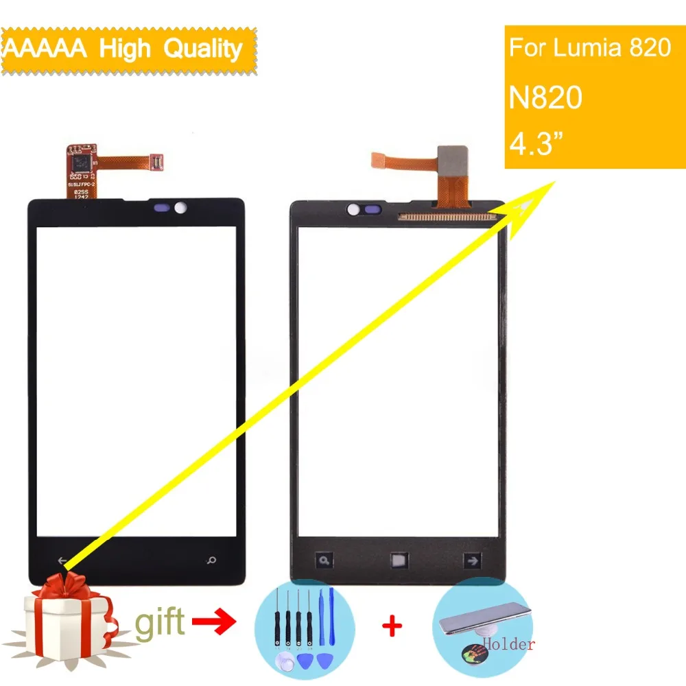 For Nokia Lumia 820 N820 Touch Screen Panel Sensor Digitizer Front Glass Outer Lens Touchscreen NO LCD Black | Мобильные телефоны и
