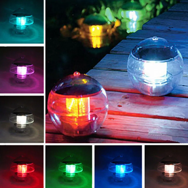 Colorful LED Solar Floating Light Underwater Pool Pond Yard Decorative Ball Lamp 