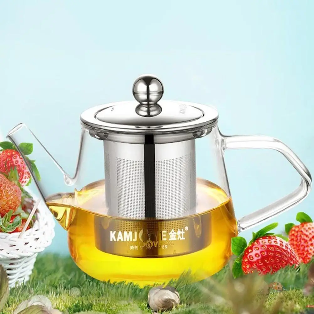 

450ml Heat Resistant Transparent Teapot Tea Make Filter Strainer Press Infuser Cup Teaware Afternoon Tea Accessory NEW