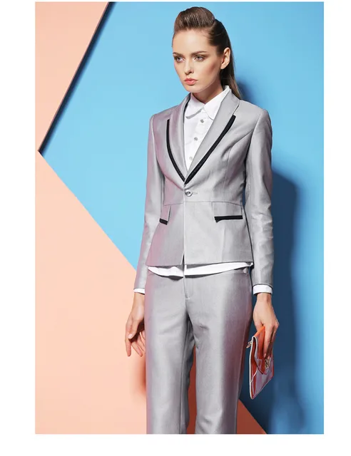 silver formal suits Silver made Business Custom Office Suits Womens Formal silver formal suits Silver made Business Custom Office Suits Womens Formal