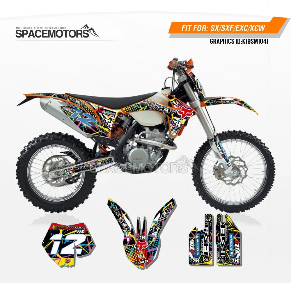 MotoSpace индивидуальные команды Графика Фоны наклейки 3m наклейки на заказ для KTM SX SXF XCF 2011- EXC excf XCW 2012- 041