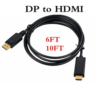 

100pcs 1.8M / 6FT 3M 10FT DisplayPort Display Port DP Male to HDMI Male M/M Cable Adapter for MacBook Air Dell Monitor