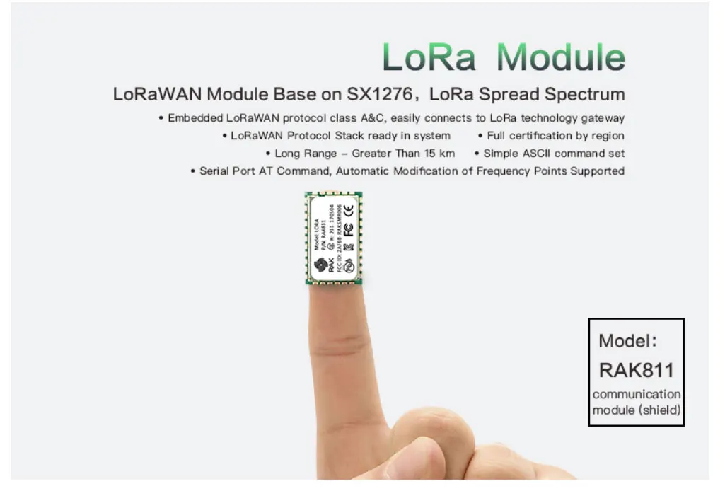 RAK811 низкая мощность Lora Модуль UART к последовательному AT Command модуль беспроводной связи LORAWAN протокол частота 868/915 MHZQ107